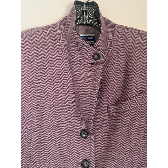 Vintage Pendleton Wool Mauve Herringbone Blazer Jacket & Pants Suit 10 Petite - Picture 5 of 16